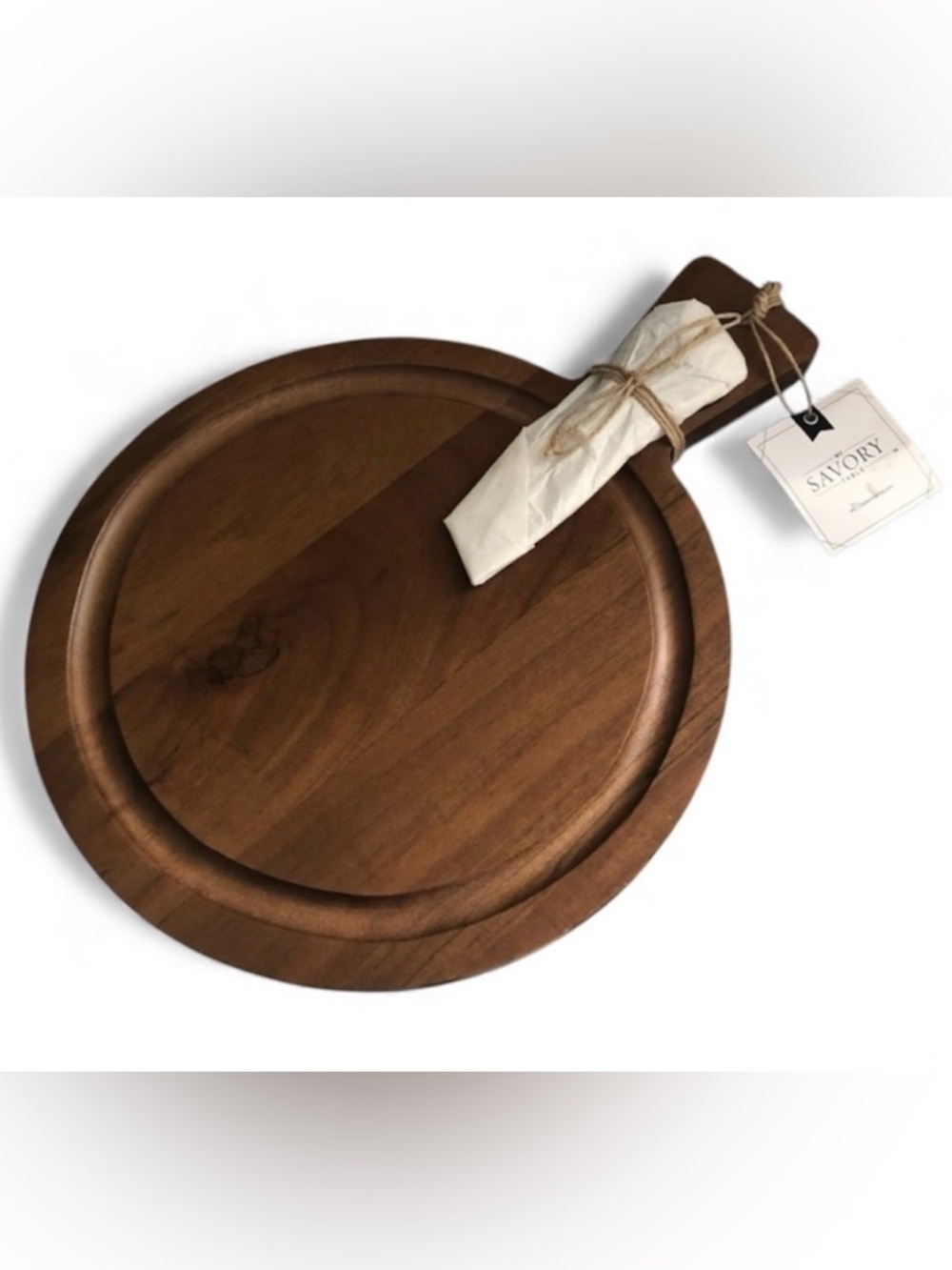 My Savory Table Wooden Cheese Charcuterie Board with Spreader Knife NWT
